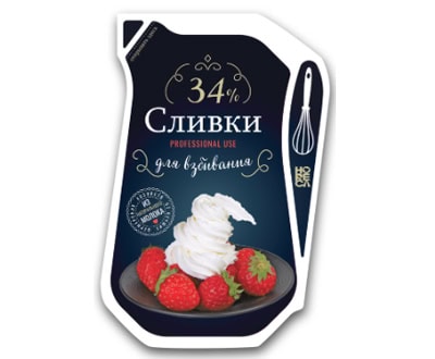 Сливки Добрая Бурёнка 34% Ecolean кувшин 1 кг для взбивания — оптом дистрибьютор