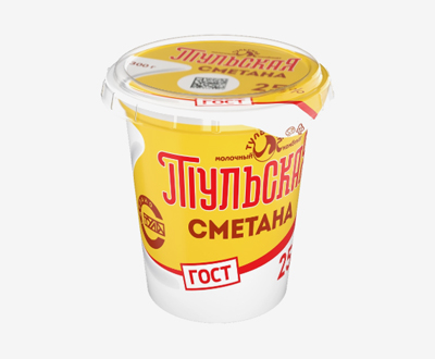 Сметана Тульская 25% стакан 300г — дистрибьютор Тульского молочного комбината, поставки оптом