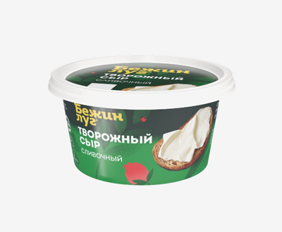 Сыр творожный «Бежин луг» сливочный 23,5% 150г оптом — дистрибьютор Тульского МК