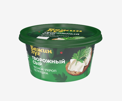 Сыр творожный «Бежин луг» с зеленью 21% 150г — оптом от официального дистрибьютора