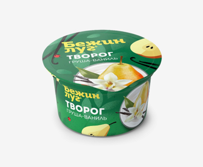Творог мягкий «Бежин луг» с грушей и ванилью 4,2% — 130 г, оптовый дистрибьютор