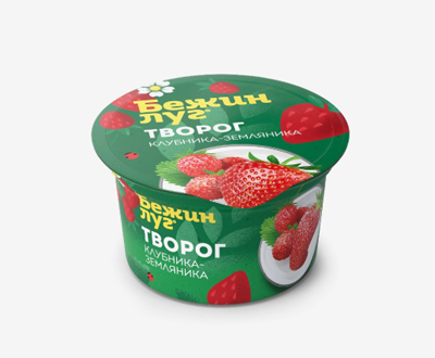 Творог мягкий «Бежин луг» с клубникой и земляникой 4,2% — 130 г оптом