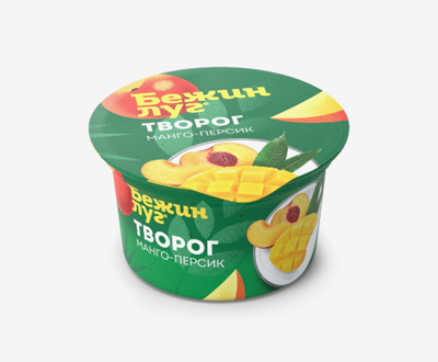 Творог мягкий «Бежин луг» манго-персик 4,2% оптом — стакан 130 г