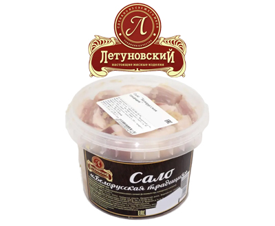 Сало весовое в ведёрке Летуновский Белорусская традиция оптом 0,8 кг HoReCa