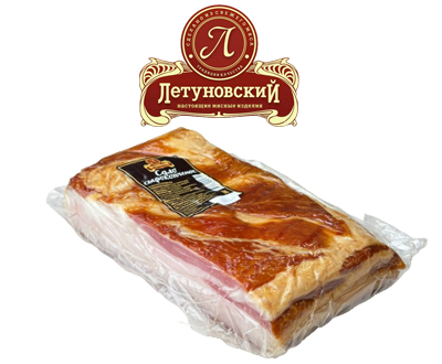 Сало сырокопчёное Летуновский оптом вакуум 1–1,5 кг дистрибьютор