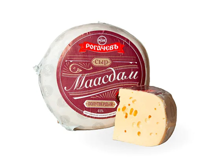 Сыр Маасдам 50% голова 8кг — завод Рогачев, оптовые поставки МО, Рязанская, Тульская области
