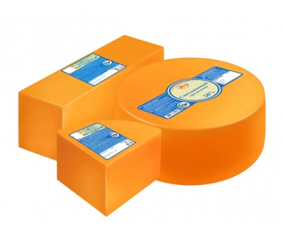 Сырный продукт Сметанковый оригинальный 50% ЮКМП круг 7кг — полутвёрдый оптом