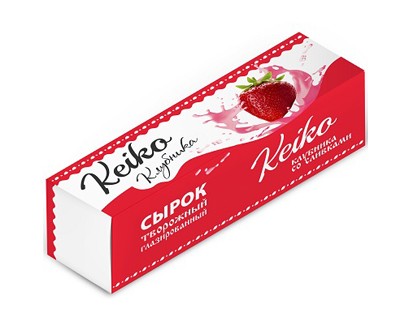 Сырок глазированный Кейко клубника белая глазурь 40г коробочка — оптом, Сыркофф дистрибьютор