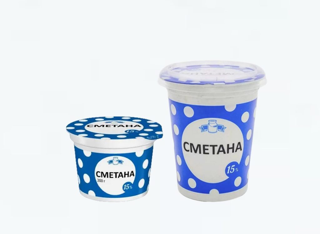 Сметана оптом — 15-25% жирности в стаканах