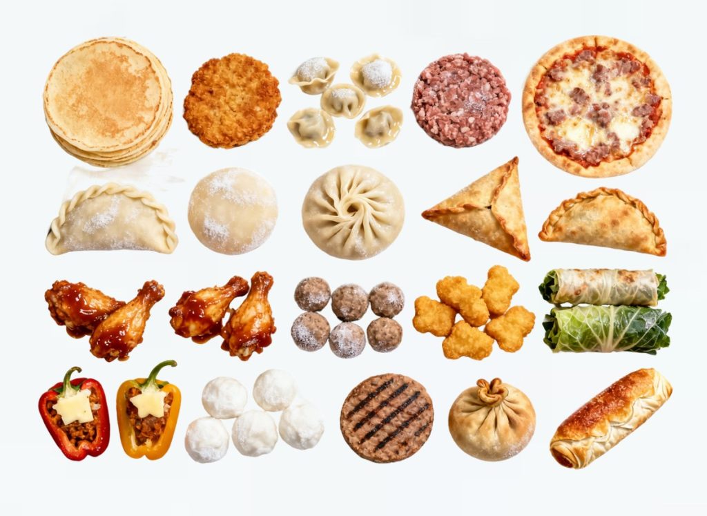 Замороженные продукты оптом — пельмени, вареники, котлеты, блины от производителей