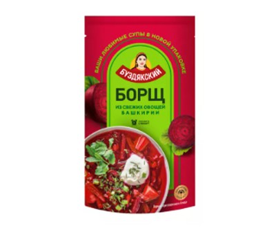 Борщ Буздякский консервированный 500г дой-пак - готовый суп оптом с доставкой