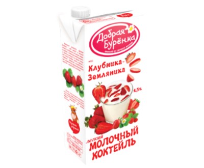 Молочный коктейль «Добрая Бурёнка» Клубника-земляника 950г TBA — оптом от дистрибьютора