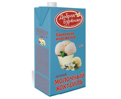 Молочный коктейль Добрая Буренка Ванильное мороженое 950г ТБА — дистрибьютор оптом