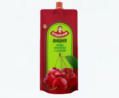 Вишня протёртая с сахаром 280 г дой-пак — официальный дистрибьютор, оптовые поставки
