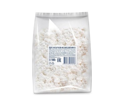 Творог весовой Добрая Бурёнка 9% жирности фасовка 1 кг пакет натуральный ГОСТ для оптовой торговли