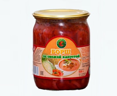 Борщ со свежей капустой консервированный оптом — дистрибьютор М-КОНС, 500г СКО