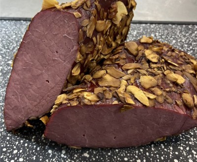 Говядина деликатесная варёно-копчёная Емельянов оптом, вакуум, 30 суток