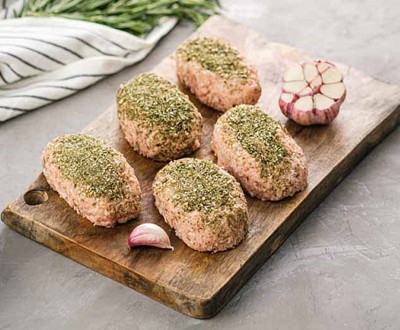 Котлеты Пышные замороженные Смоленский мастер оптом, куриное филе и свинина, фасовка 5 кг