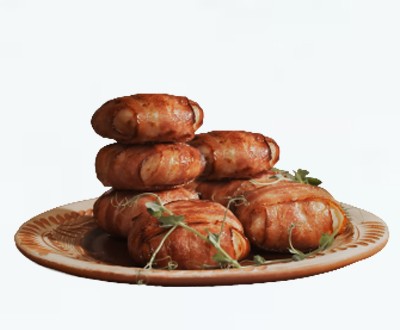 Котлеты в беконе замороженные Емельянов оптом, грудинка, фасовка 3 / 6 кг