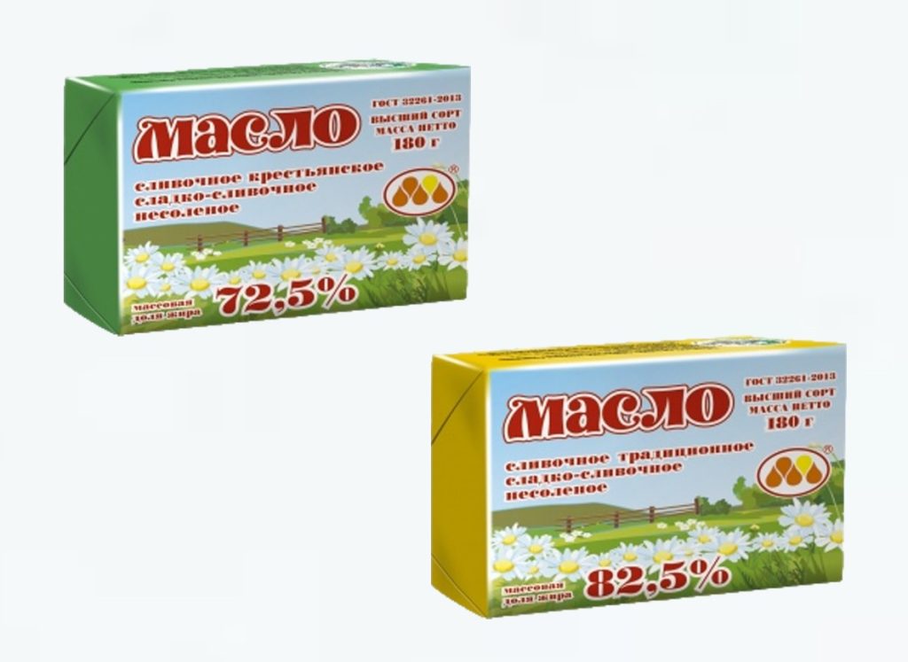 Масло сливочное ЮКМП Крестьянское 72,5% ГОСТ оптом — фасованное 200г и 500г