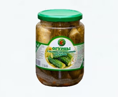Огурцы в заливке по-домашнему М-КОНС, фасовка 720г и 1,5кг СКО, оптом от дистрибьютора