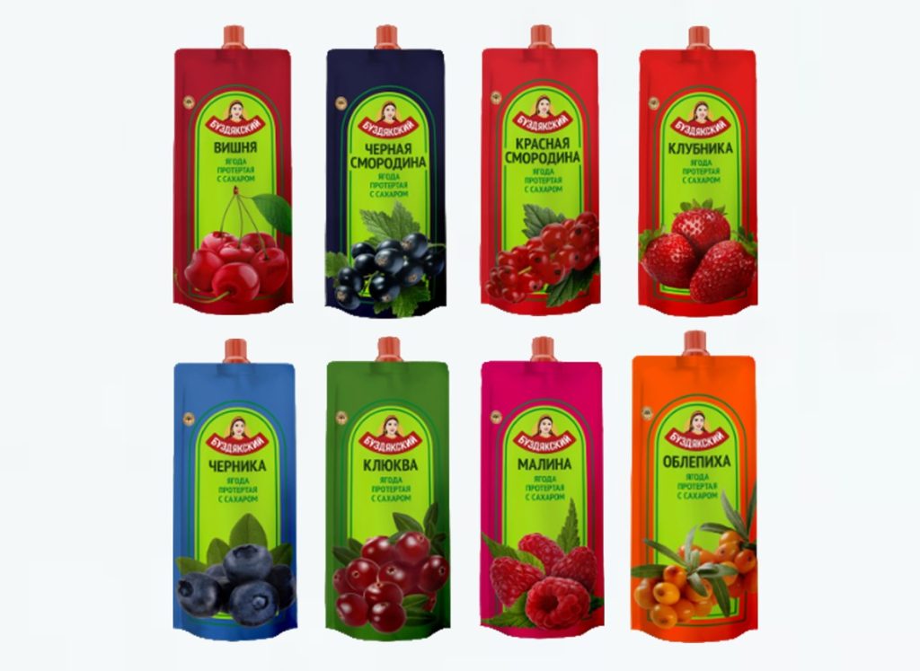 Протёртые ягоды в дой-паке — Буздякский консервный комбинат оптом дистрибьютор
