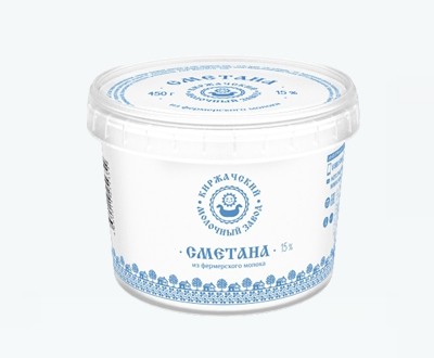 Сметана весовая Киржачский молочный завод 15% ГОСТ ведёрко 3 кг оптом