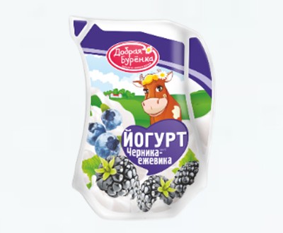 Йогурт Добрая Бурёнка черника-ежевика 2,5% кувшин 900г — оптовые поставки от дистрибьютора
