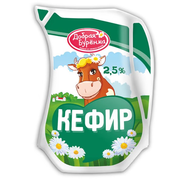 Кефир Добрая Бурёнка 2,5% 900 г — оптом