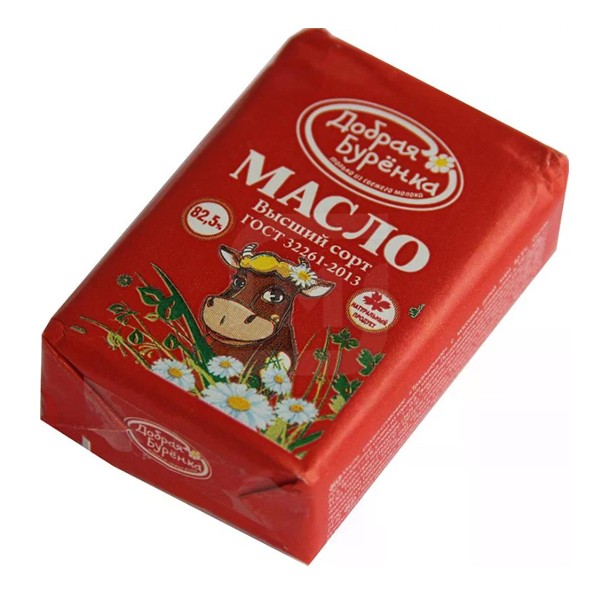 Масло сливочное Любительское Добрая Бурёнка ГОСТ 80% 180 г — оптом