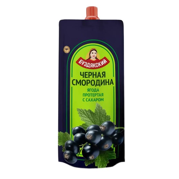 Чёрная смородина протёртая с сахаром БКК 280 г — оптом