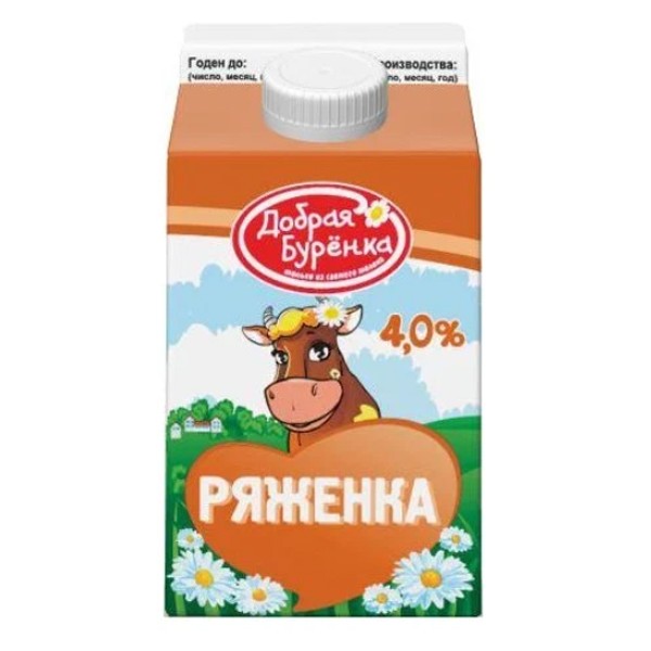 Ряженка Добрая Бурёнка 4% 450 г — оптом