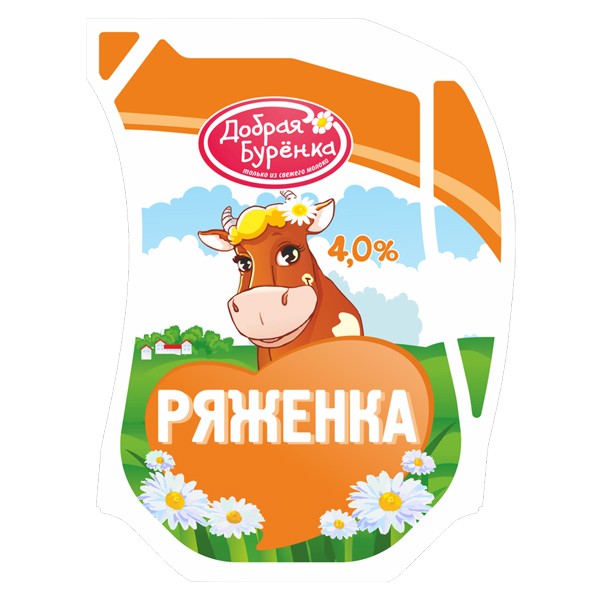 Ряженка Добрая Бурёнка 4% 900 г — оптом