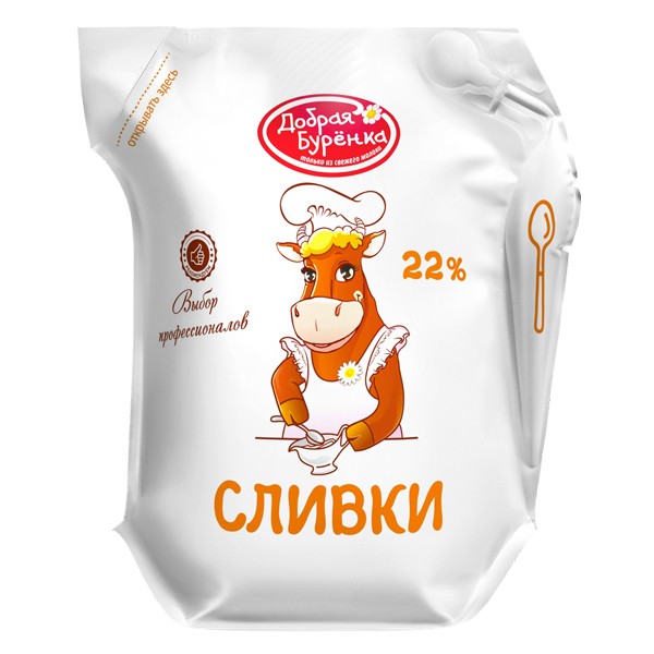 Сливки ультрапастеризованные Добрая Бурёнка 22% 400 г — оптом