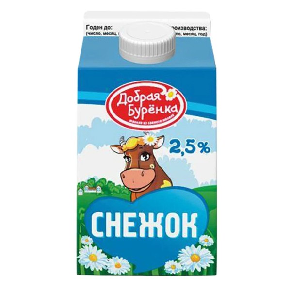 Снежок Добрая Бурёнка 2,5% 450 г — оптом