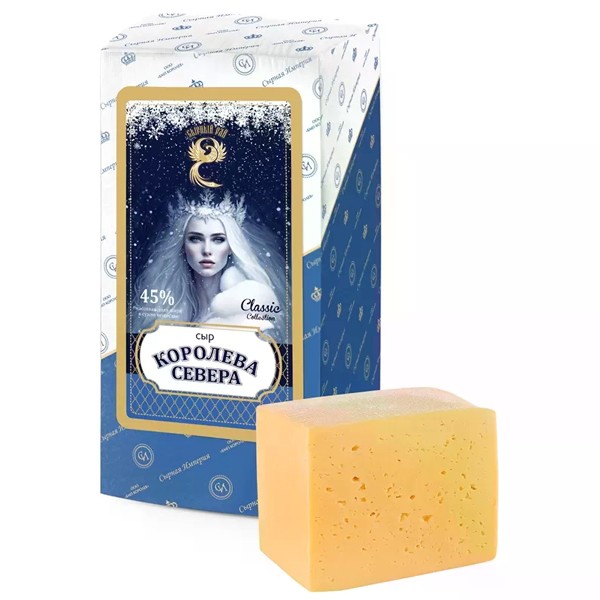 Сыр полутвёрдый «Королева севера» с ароматом пломбира 45%, головка 4 кг