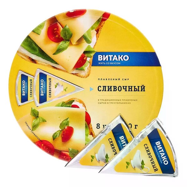 Сыр плавленый сливочный Витако 23,5% 140 г — оптом