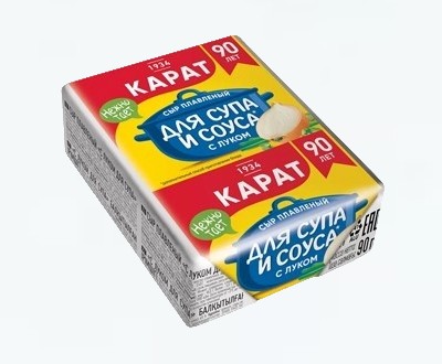 Сыр плавленый «Карат» с луком для супа и соуса 90 г ГОСТ оптом