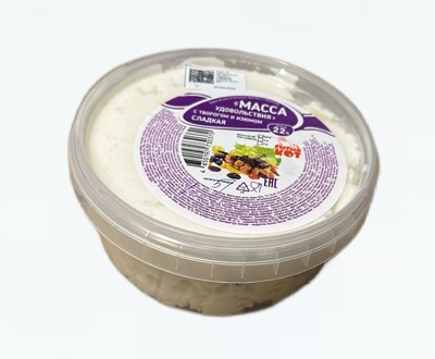 Крем творожный «Масса удовольствия» с изюмом 22%, ведро 500 г — оптом, дистрибьютор